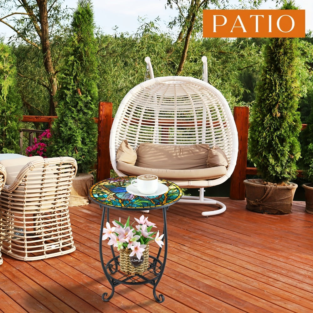 Round Outdoor Side Table, Adirondack Side Table for Outdoor Serving and Relaxation