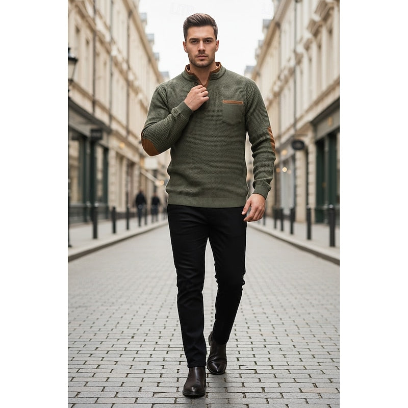 Harlan | Strukturiertes Langarm-Henley-Shirt