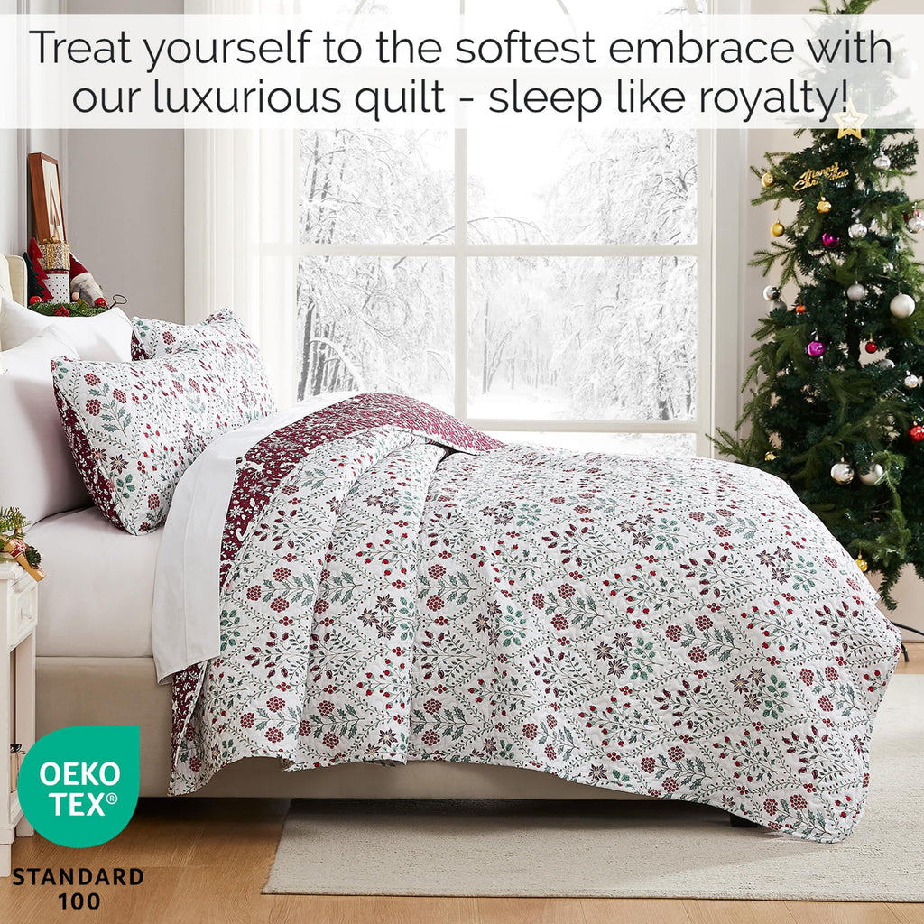 Southshore Fine Linens Holiday Harmony Oversized Quilt Set