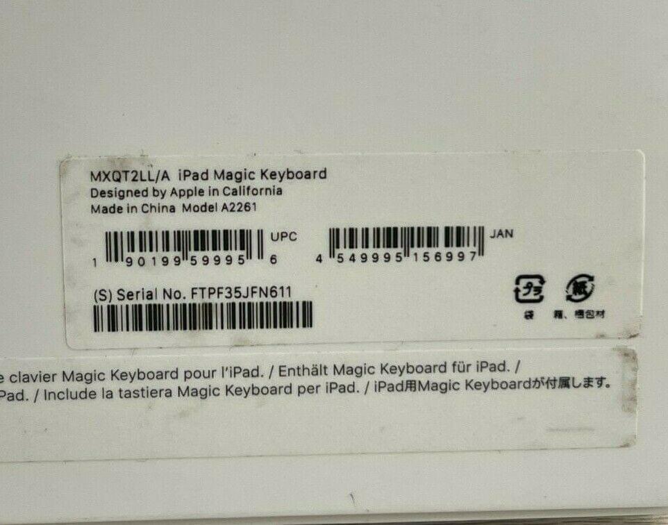 Apple Magic Keyboard for 11-inch iPad Pro (1st 2nd 3rd Gen) Black Model A2261