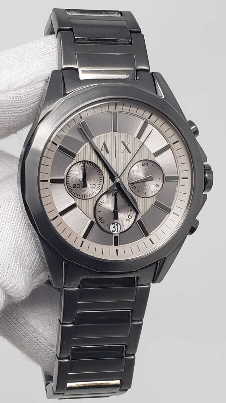 Armani Exchange Drexler AX2603 Herren-Chronograph – Graues Zifferblatt mit Edelstahlarmband