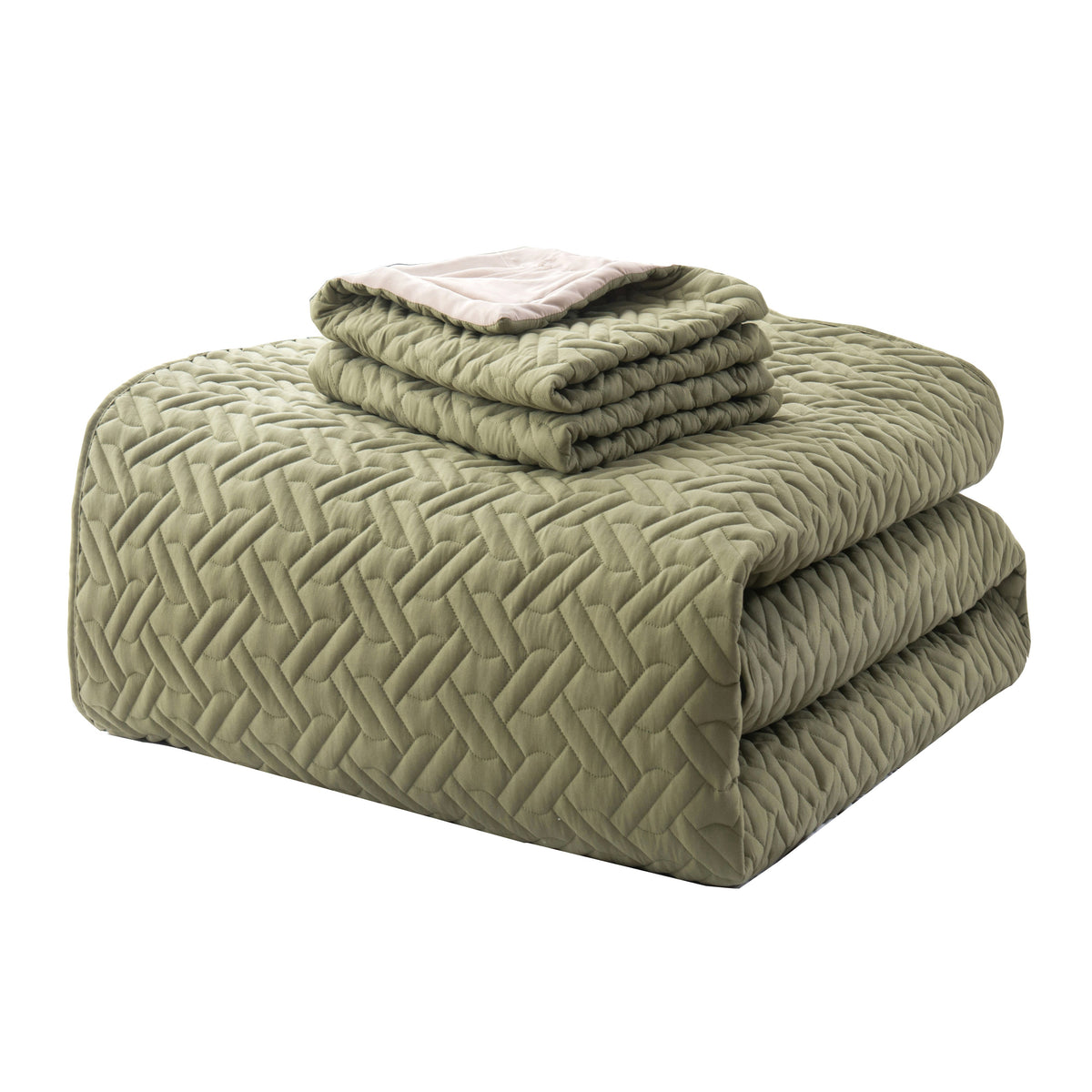 Elegant Comfort 3-Piece Majestic Quilted Reversible Bedspread Coverlet Set
