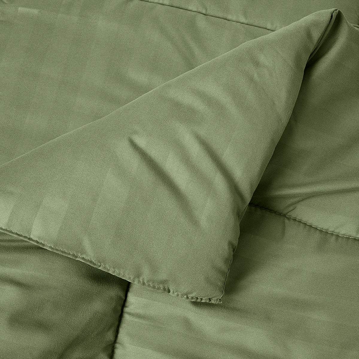 Elegant Comfort 8-Piece Dobby Stripe Comforter Set - Includes 4-Piece Sheet Set with Double Sided Storage Pockets