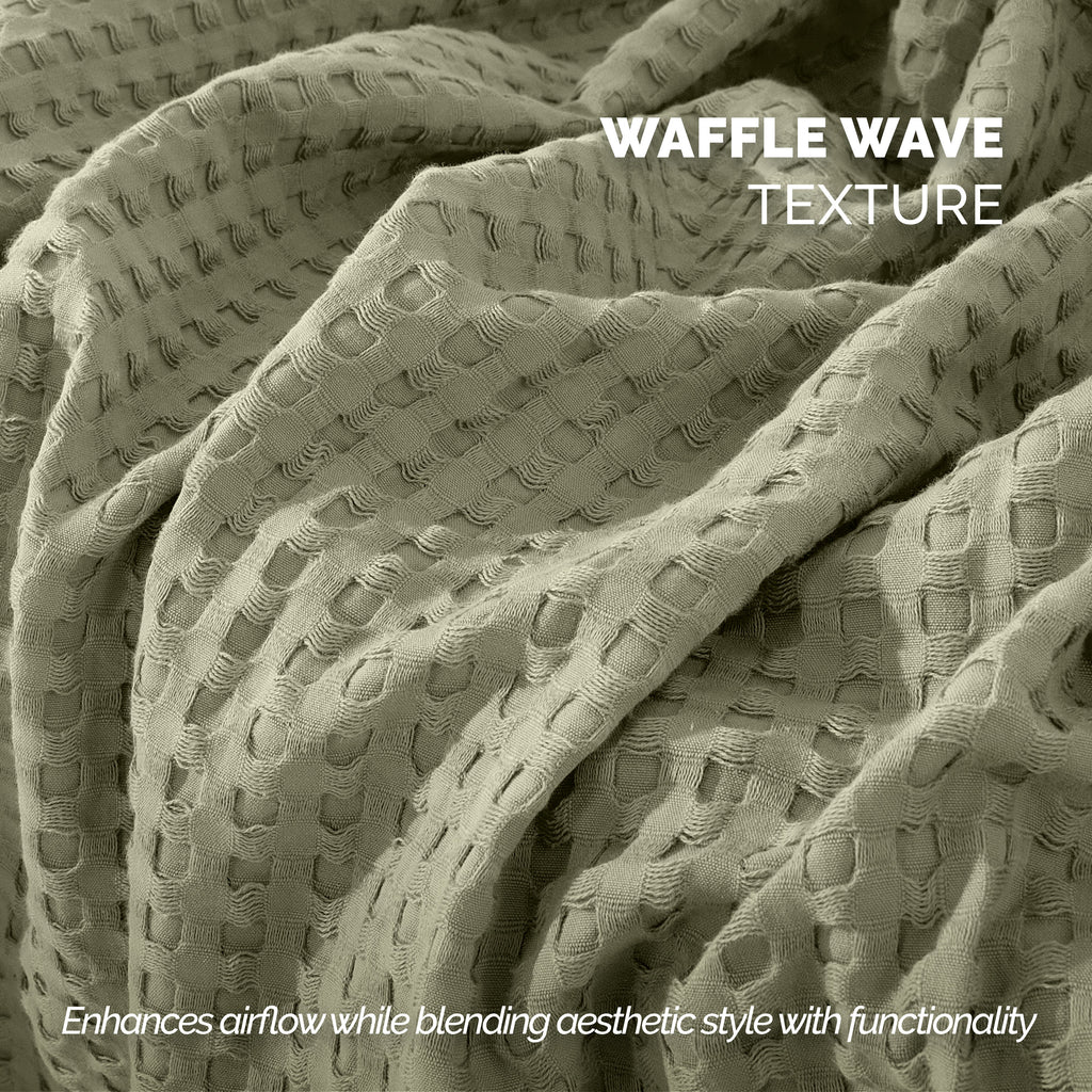 Elegant Comfort Cotton Waffle Blanket