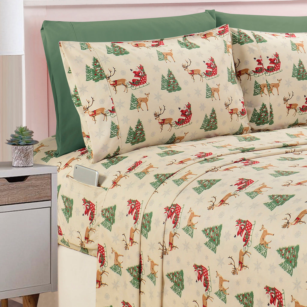 Elegant Comfort 6-Piece Christmas & Holiday Sheet Set - Soft as a Hotel Premium Quality