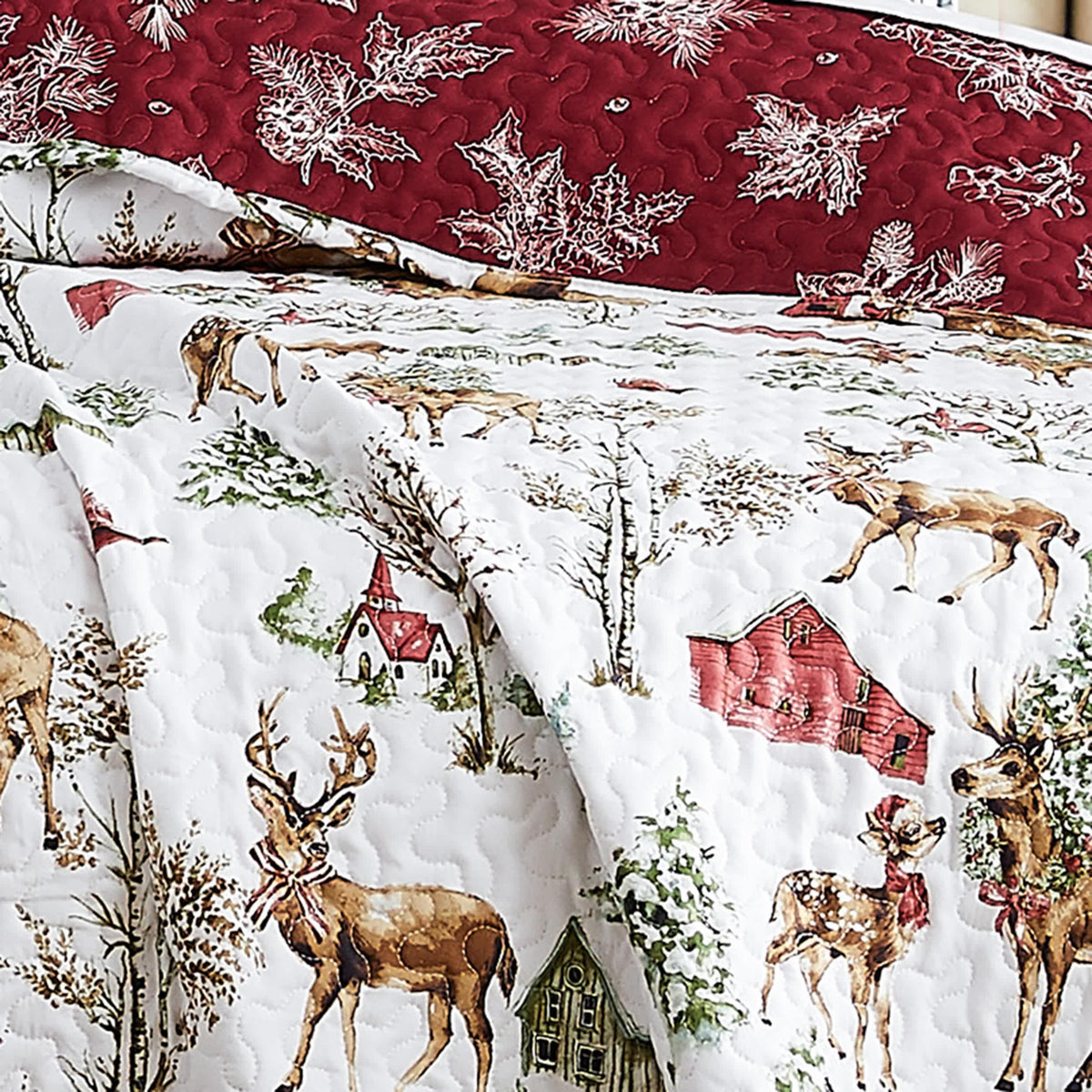 Southshore Fine Linens White Christmas 7-Piece Comforter Bedding Set
