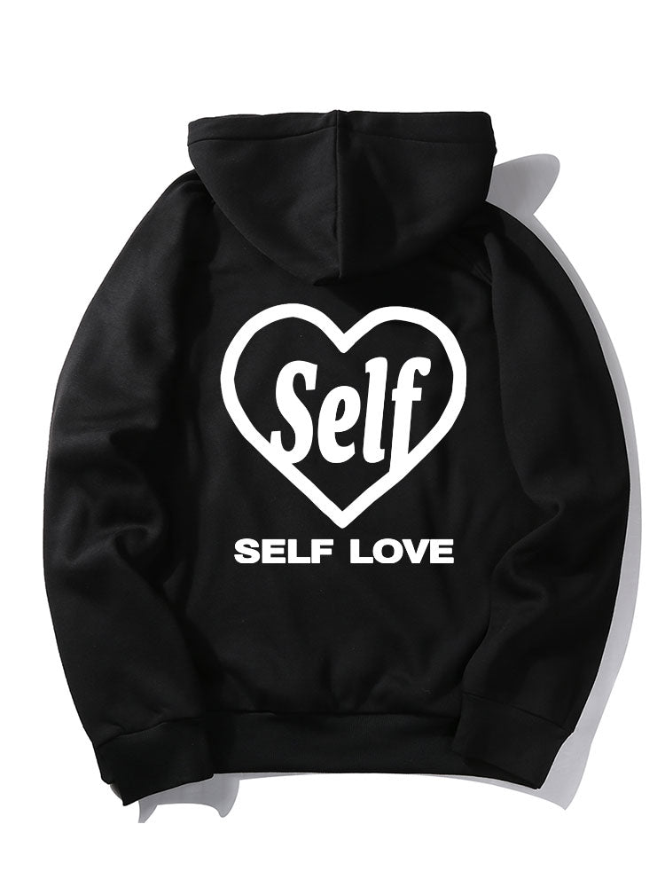 Hoodie mit Self-Love-Slogan-Print