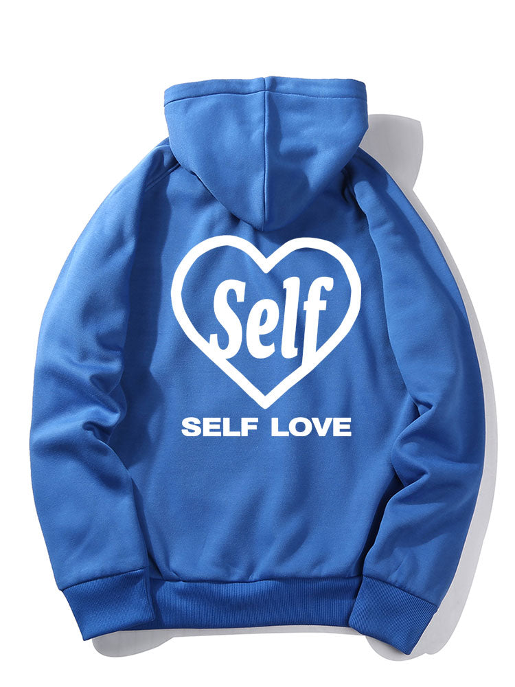 Hoodie mit Self-Love-Slogan-Print