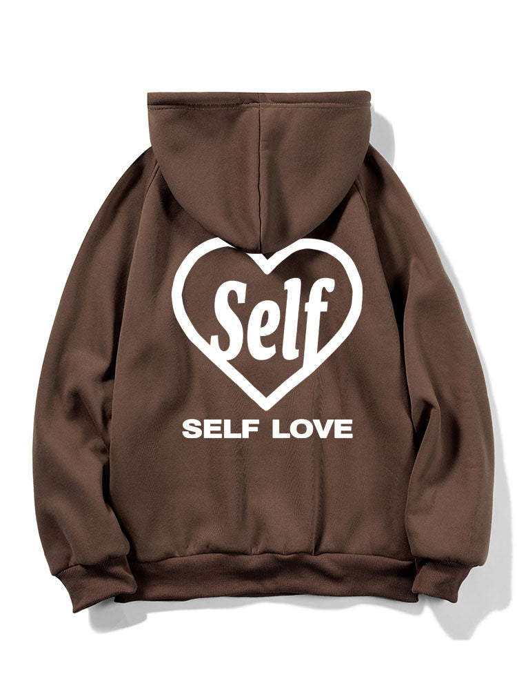 Hoodie mit Self-Love-Slogan-Print