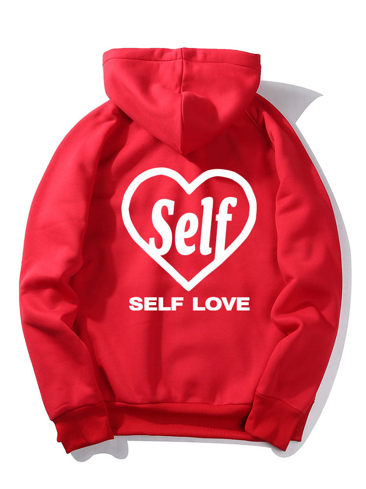 Hoodie mit Self-Love-Slogan-Print