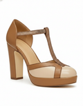 Seliora | T-Riemen-Pumps mit Blockabsatz