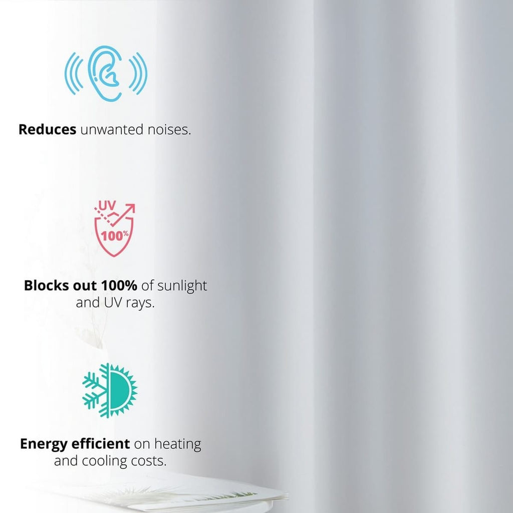 Thd Virginia 100% Blackout Grommet Total Privacy Curtain Panels - Set of 2
