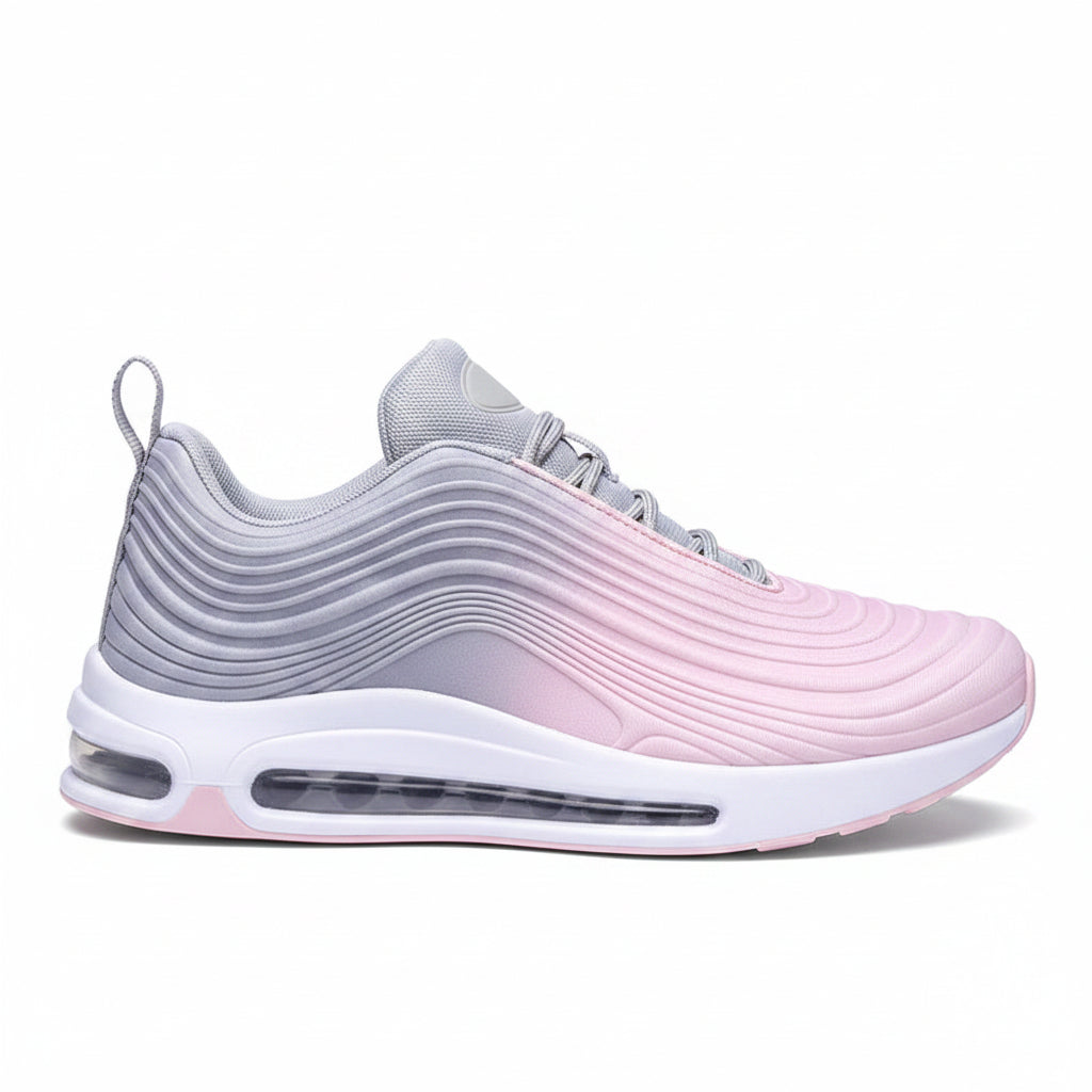Women's Cushioned Trainers – Pink and Grey