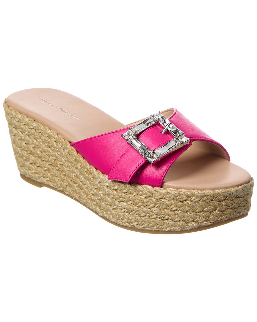 Stuart Weitzman June 75 Leather Wedge Sandal