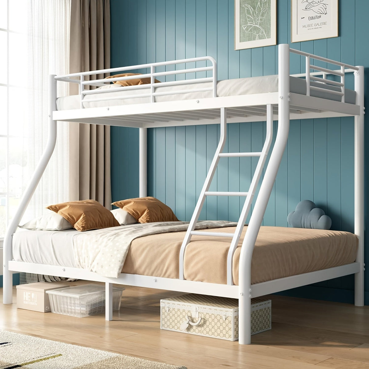 Space-Saving Heavy-Duty Bunk Bed for Bedroom Comfort and Support