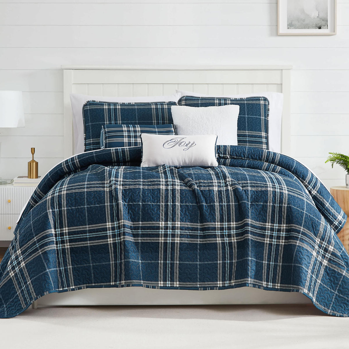 Southshore Fine Linens Vilano Plaid 6PC Quilt Set