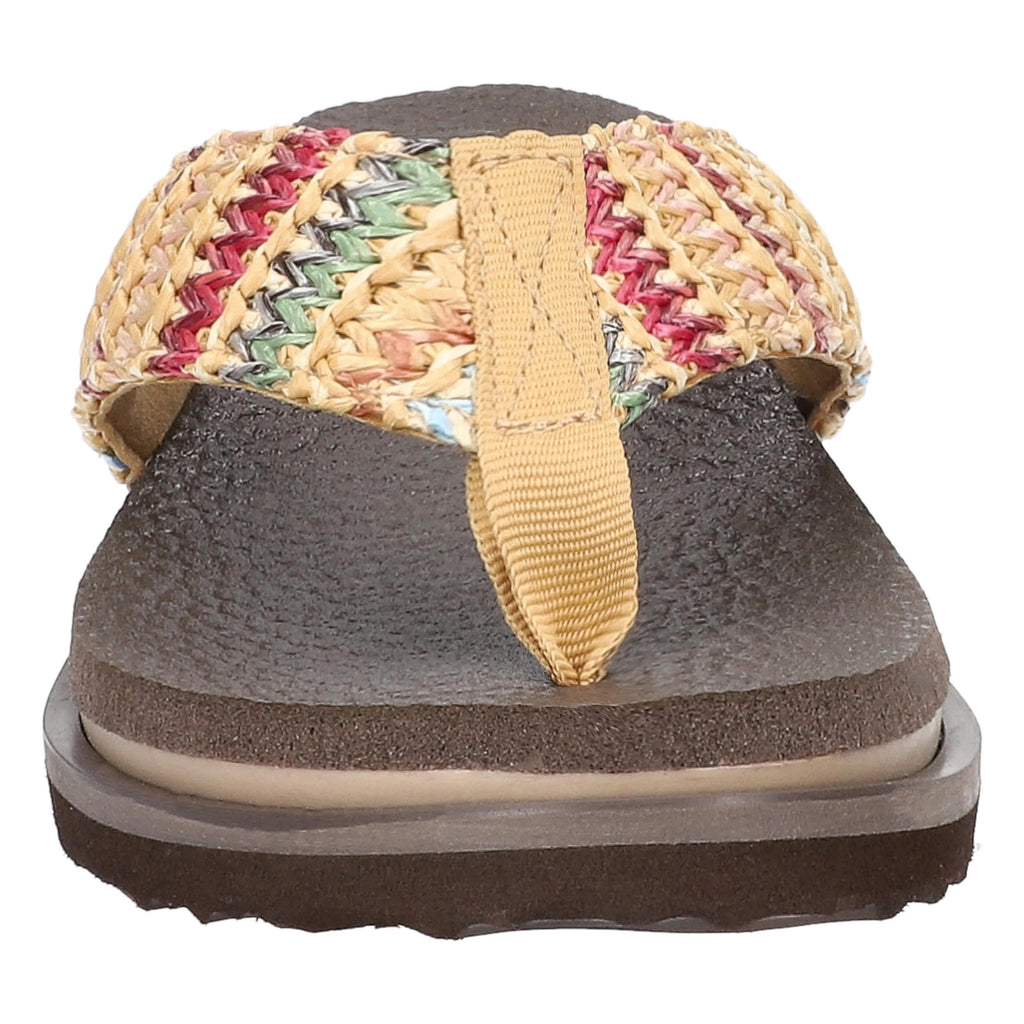 Easy Street Women's Whimsy Black Woven Thong Sandals