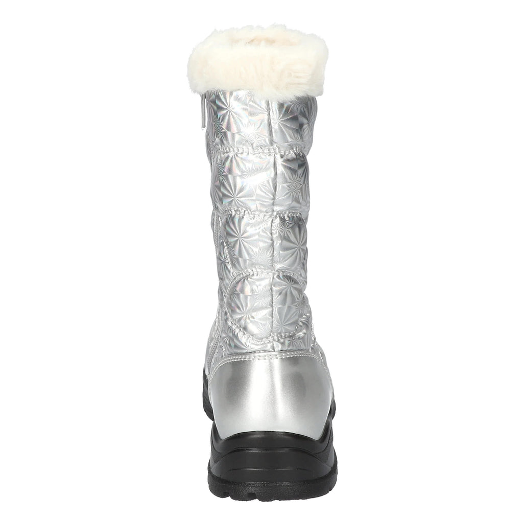 Easy Street Women's Cuddle Easy Dry Silver Patent Boots