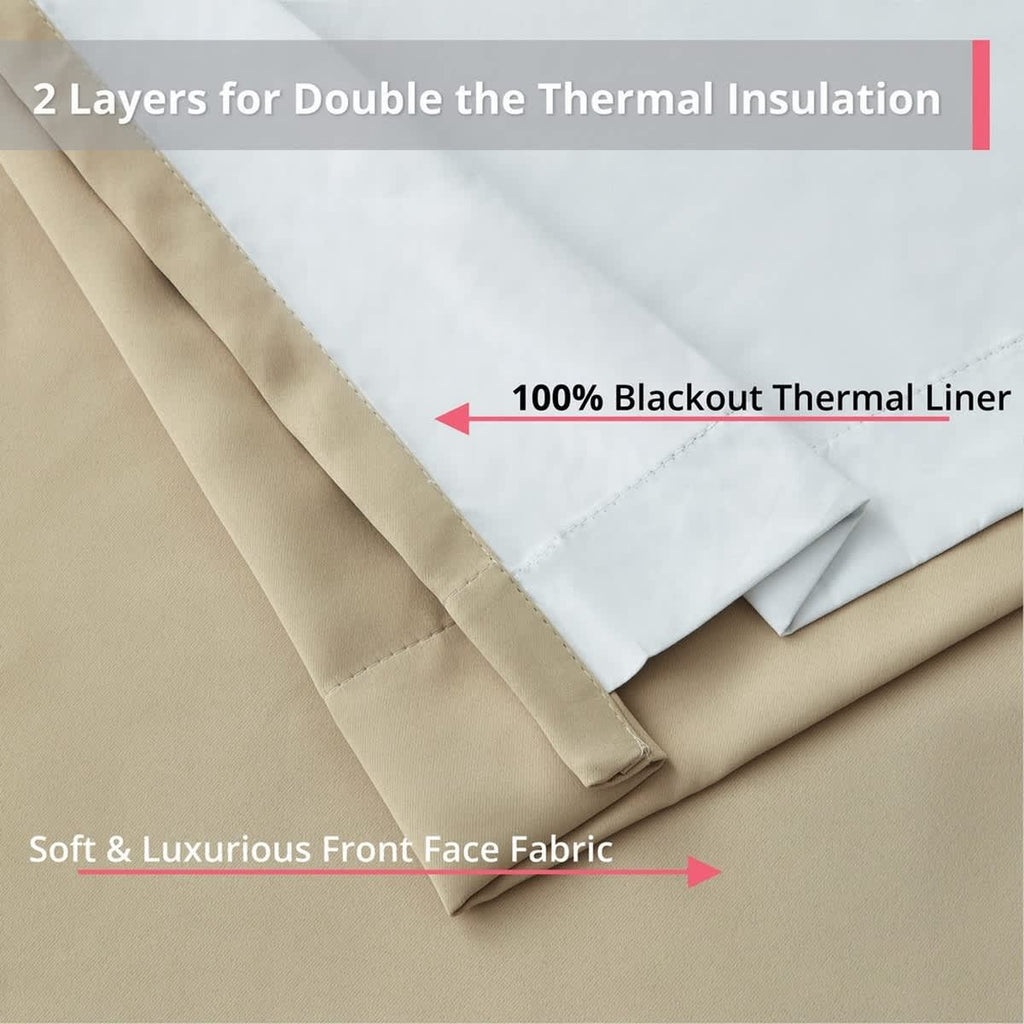 Thd Virginia 100% Blackout Grommet Total Privacy Curtain Panels - Set of 2