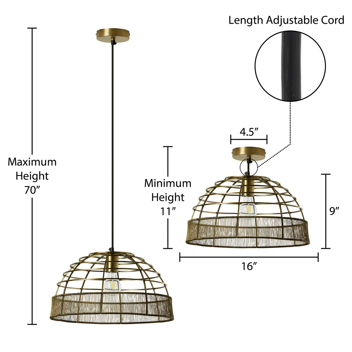 River of Goods Hanging Lamp - Brass
