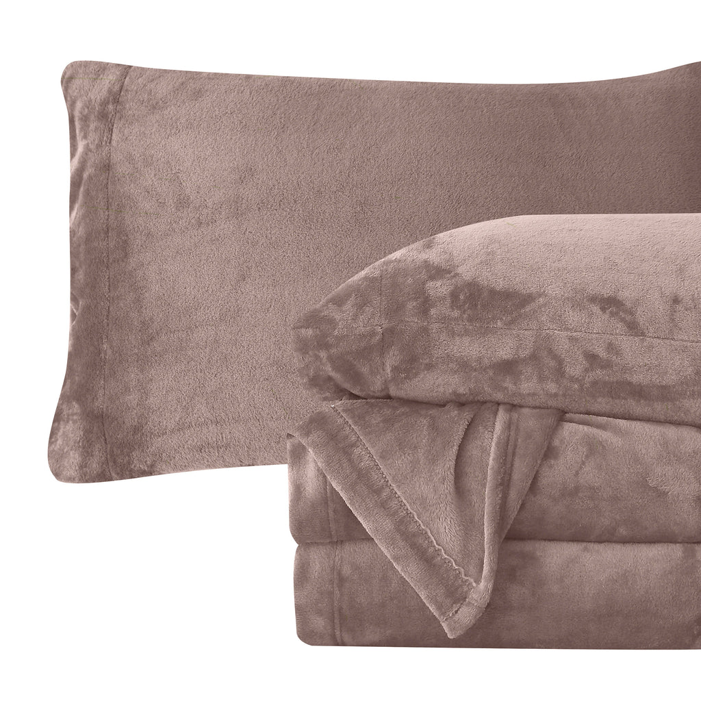 Elegant Comfort 4-Piece Velvet Plush Flannel Sheet Set