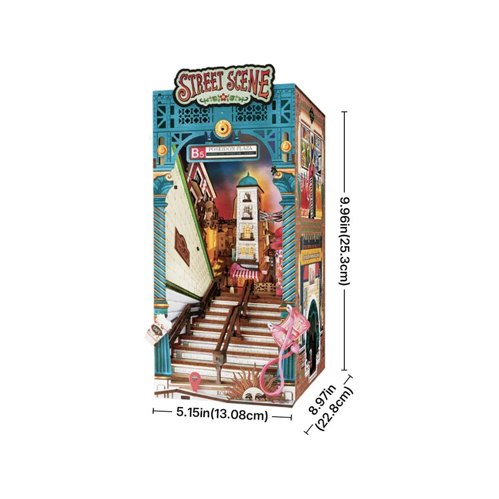 Robotime Rolife Street Scene DIY Book Nook Shelf Insert TGB13