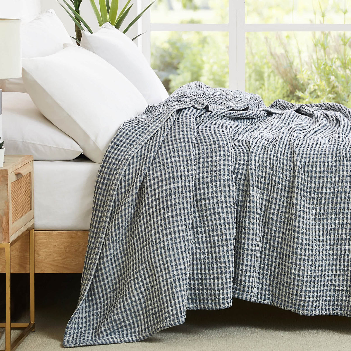 Southshore Fine Linens Tama Cotton Waffle Blankets and Throws