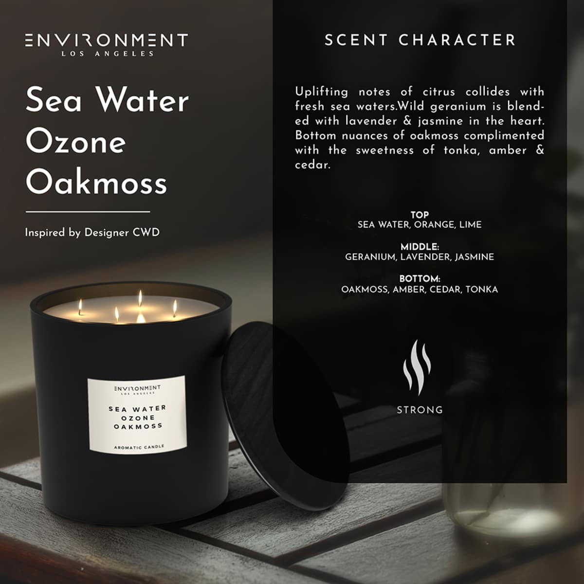 ENVIRONMENT 55oz Candle SeaWater Ozone OakMoss