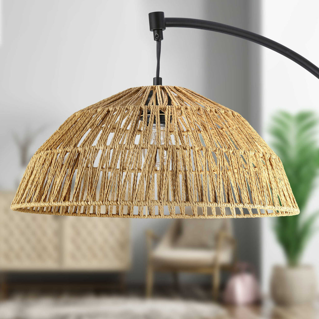 River of Goods Floor lamp with Rattan shade