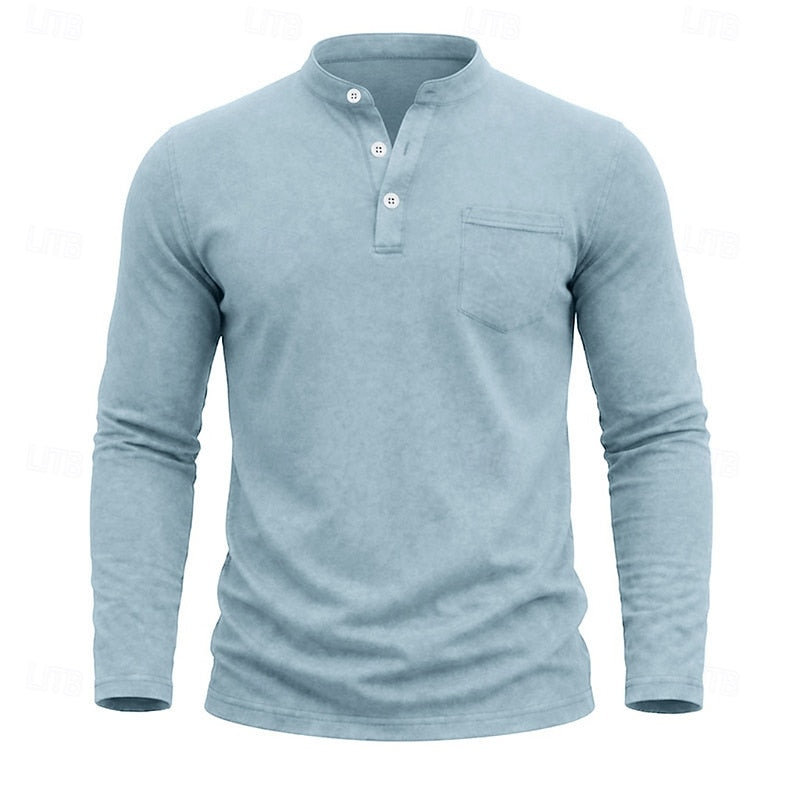 Owen | Klassisches Henley-Langarmshirt