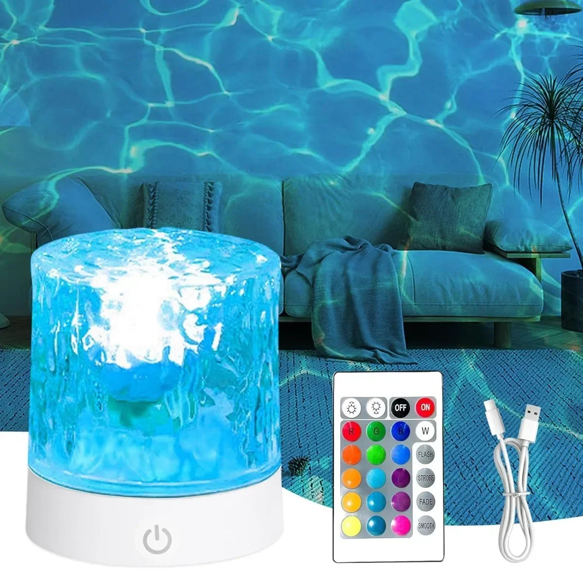 Remote Control Dimmable Dynamic Wave Projection Lamp