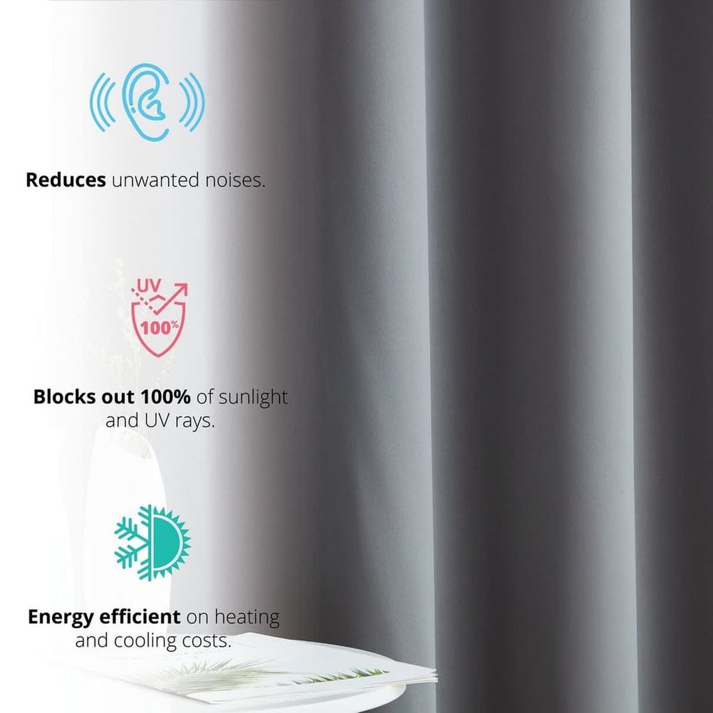 Thd Virginia 100% Blackout Grommet Total Privacy Curtain Panels - Set of 2