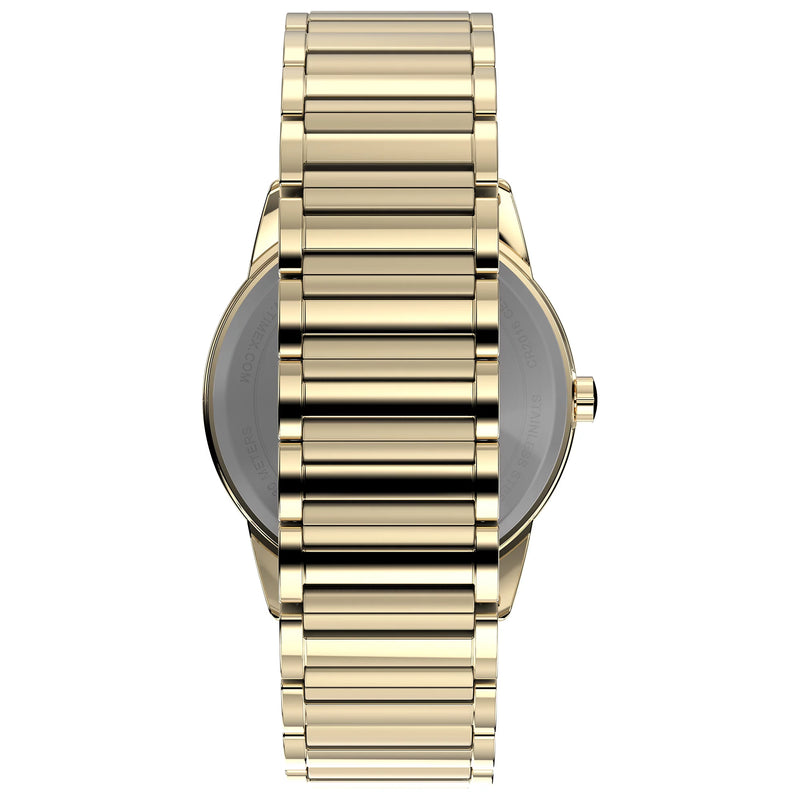 Armani Exchange Cayde AX2707 Herren-Analoguhr – Goldfarbenes Zifferblatt mit passendem Edelstahlarmband in Gold