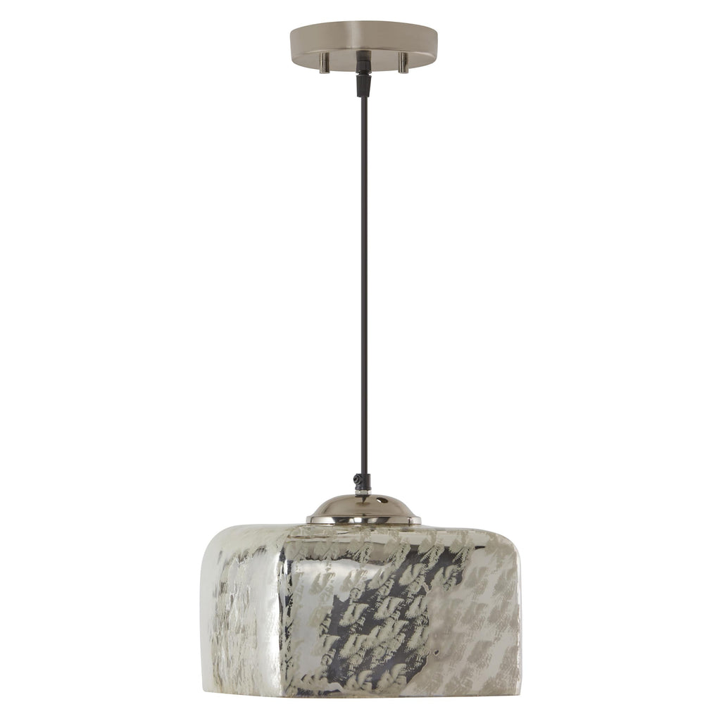 River of Goods Nickel and Silver Square Shade Pendant Light
