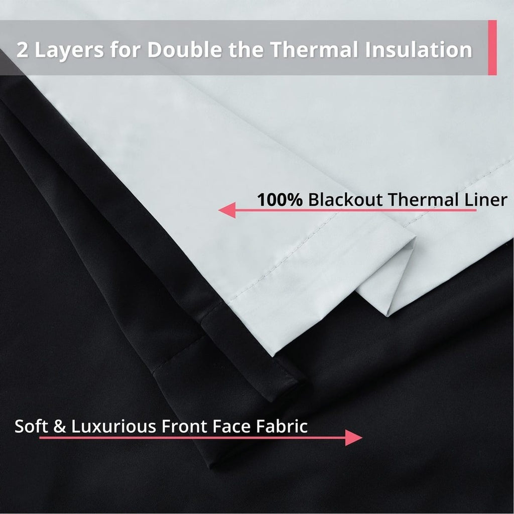 Thd Virginia 100% Blackout Grommet Total Privacy Curtain Panels - Set of 2