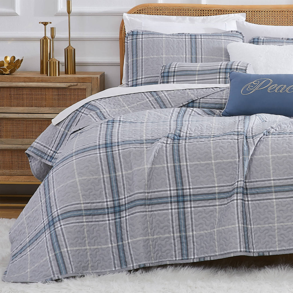 Southshore Fine Linens Vilano Plaid 6PC Quilt Set