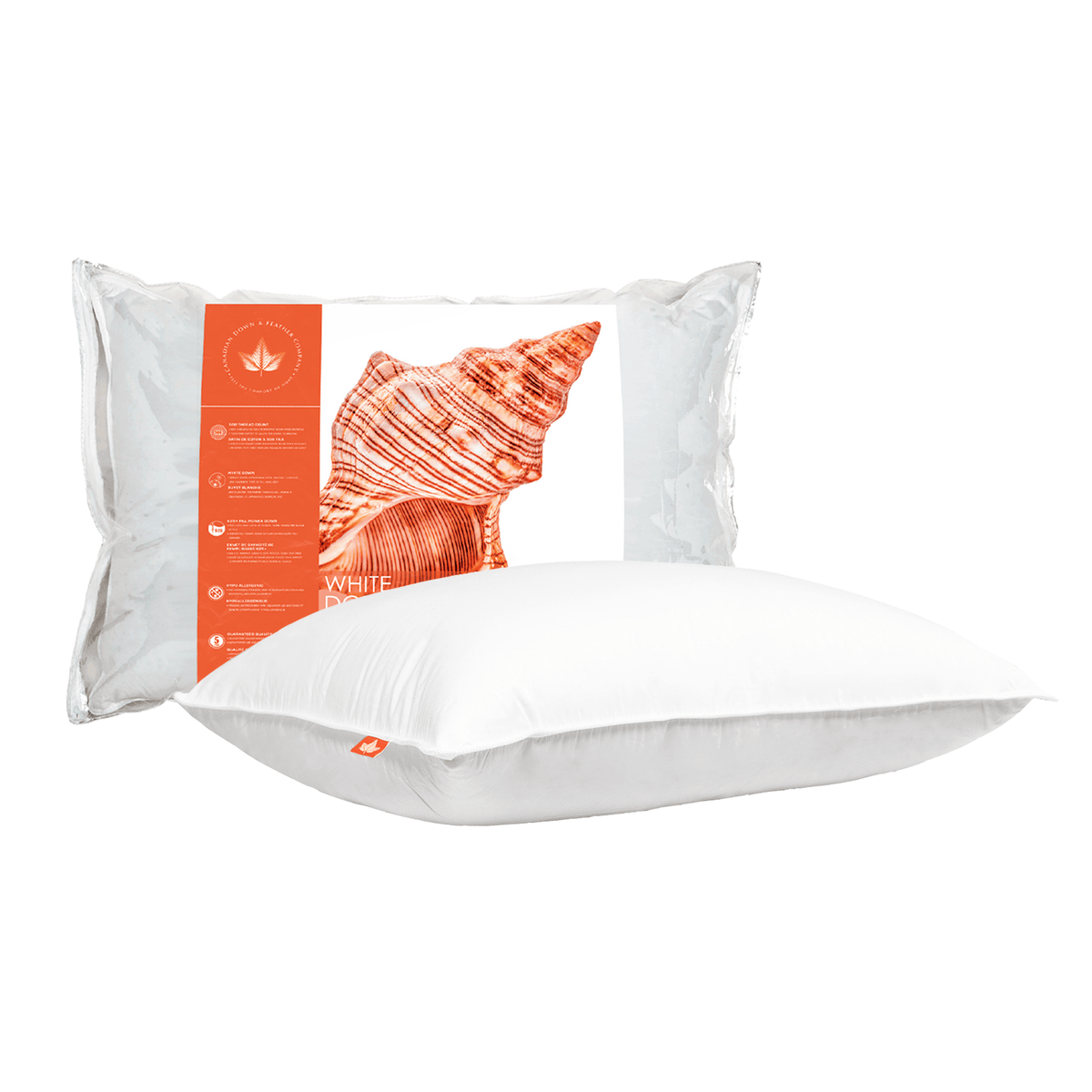 Canadian Down & Feather Company 625 Loft White Down Pillow, Firm Support