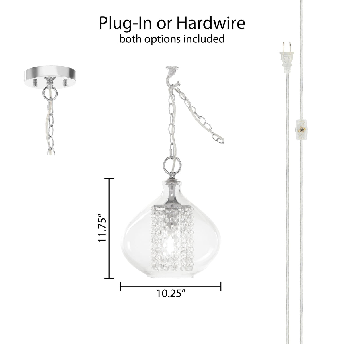 River of Goods Clear Glass Hanging Lamp