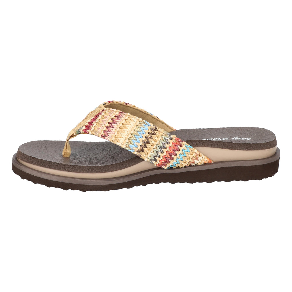 Easy Street Women's Whimsy Black Woven Thong Sandals