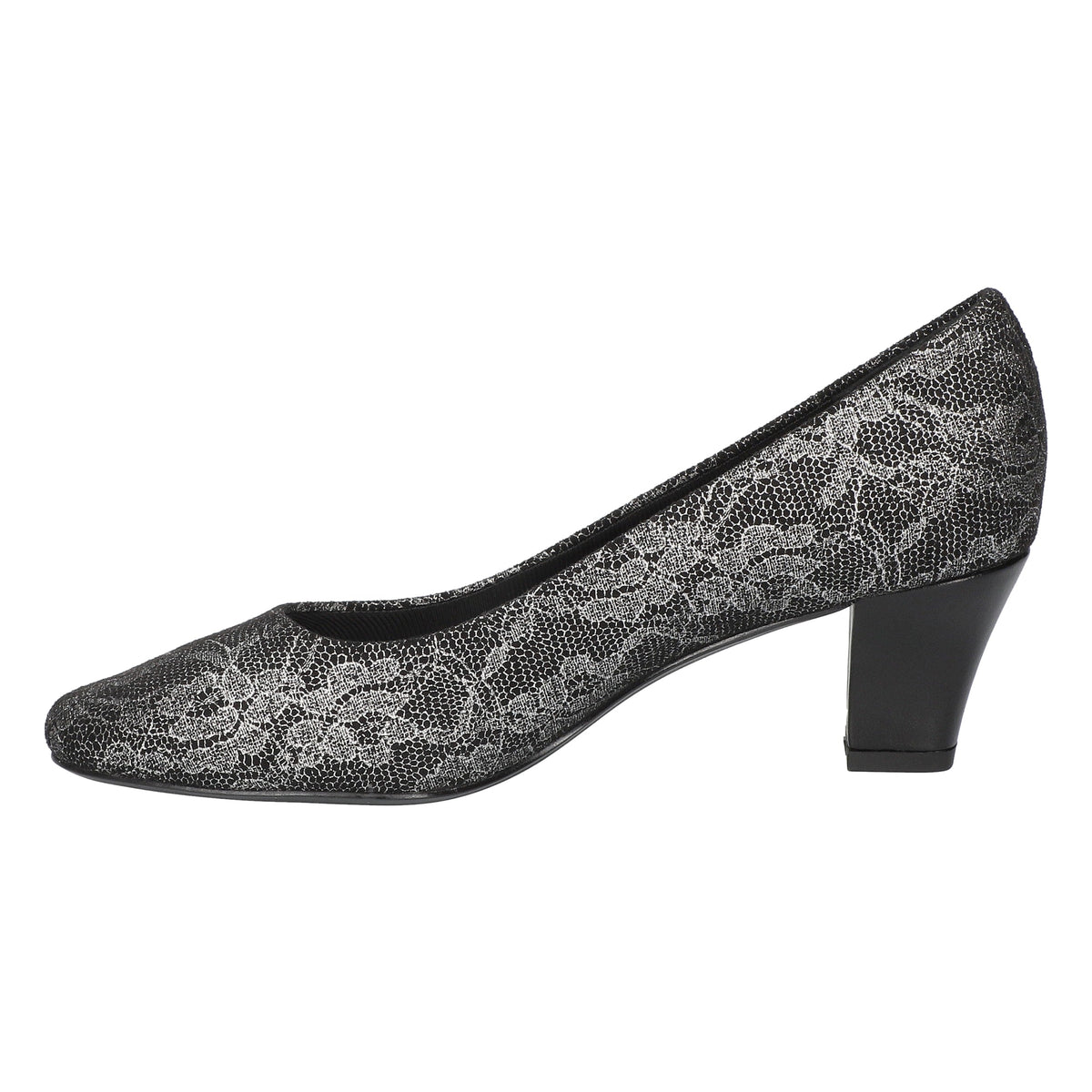 Easy Street Women's Ballari Silver Lace Pumps