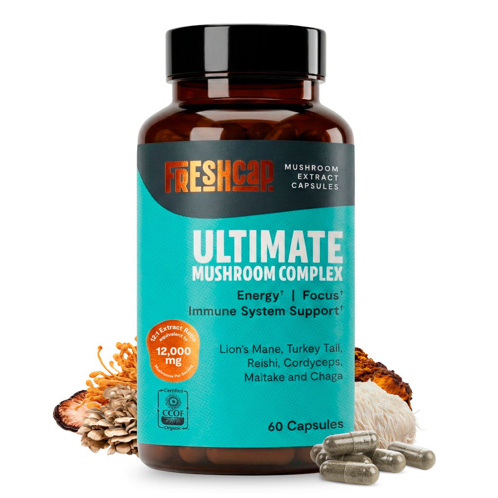 Organic Mushroom Complex Supplement Capsules Daily Wellness Formula