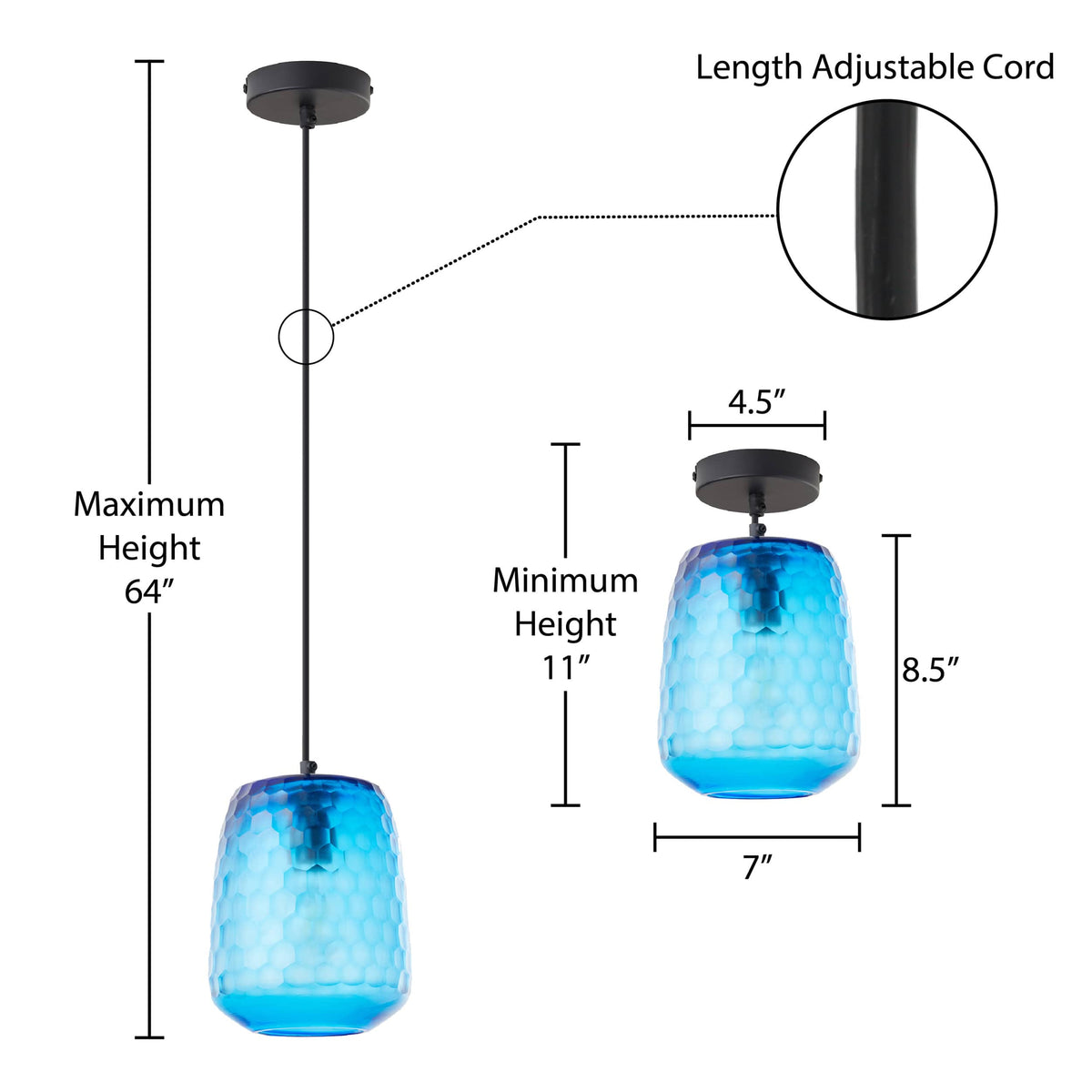 River of Goods Hanging Lamp - Blue & Black
