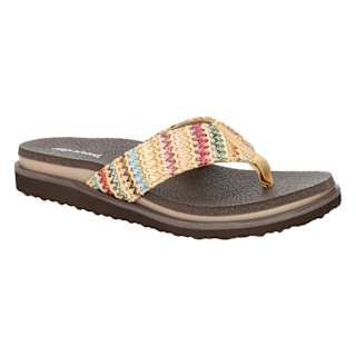 Easy Street Women's Whimsy Black Woven Thong Sandals