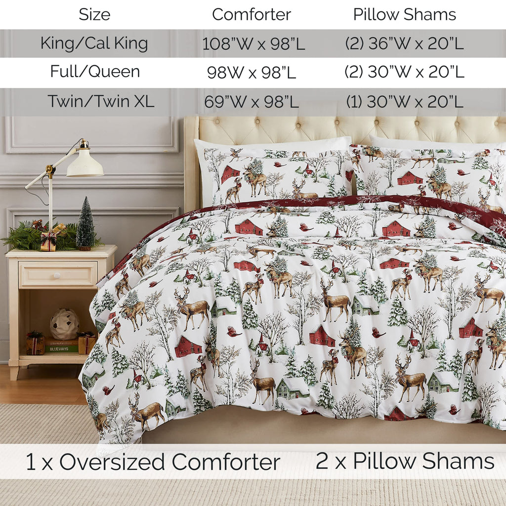 Southshore Fine Linens White Christmas Oversized Comforters Set