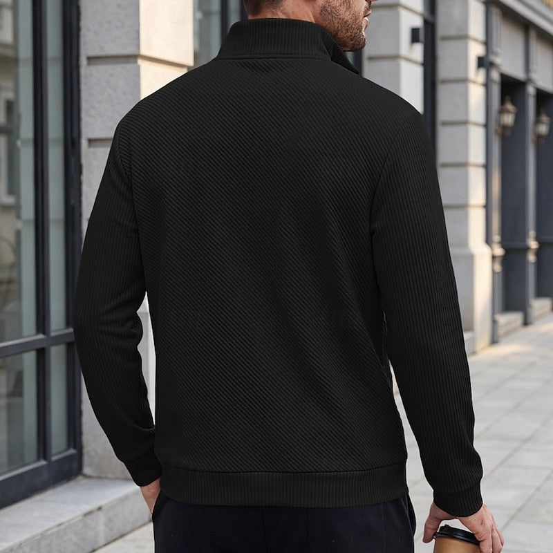 Grady | Strukturierter Quarter-Zip-Pullover