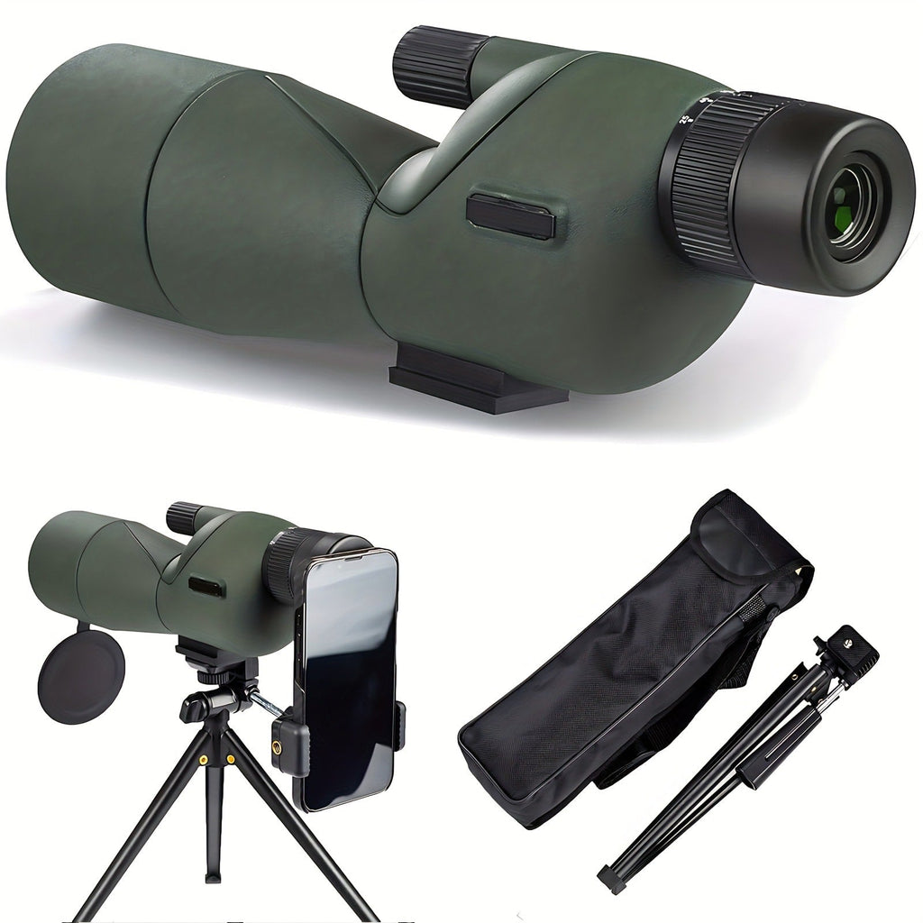 25-75x60 Spotting Scope with Tripod, Carrying Bag & Smartphone Adapter, High-Power Variable Zoom Scope for Target Shooting