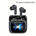 144-Language-Labeled Translation Earbuds with Wireless 5.4 Marking, Touch-Display Case and Two Colors
