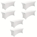 Tablecloth Fitted Stretch Cover Bulk Pack for 6-Foot Rectangle Tables in 6, 12 or 24 Pieces