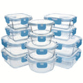 Glass Food Storage Containers for Meal Prep, Airtight Borosilicate Kitchen Boxes, Microwave and Freezer Safe