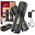 Electric Salt and Pepper Grinder Set with LED Light & Gravity Sensor, USB Rechargeable, Top-Fill